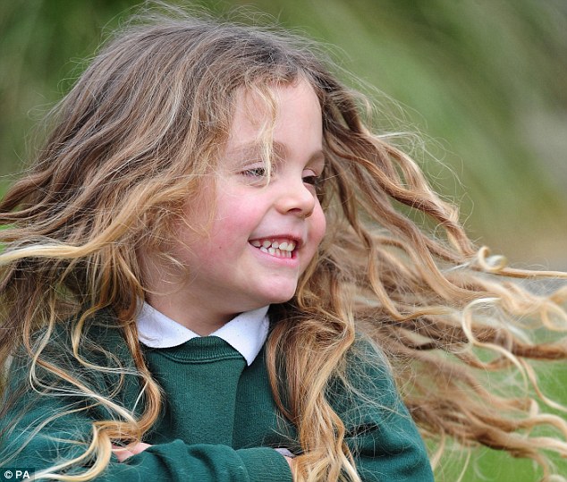 Curls in the wind: Rean's hair flowed 'all the way down his back to his bum' and was 'very beautiful and soft'